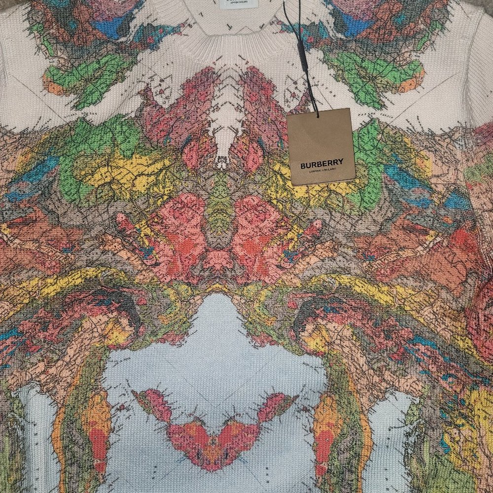 Burberry Map Print Cotton Sweater